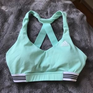 Adidas Open Back Turquoise Sports Bra